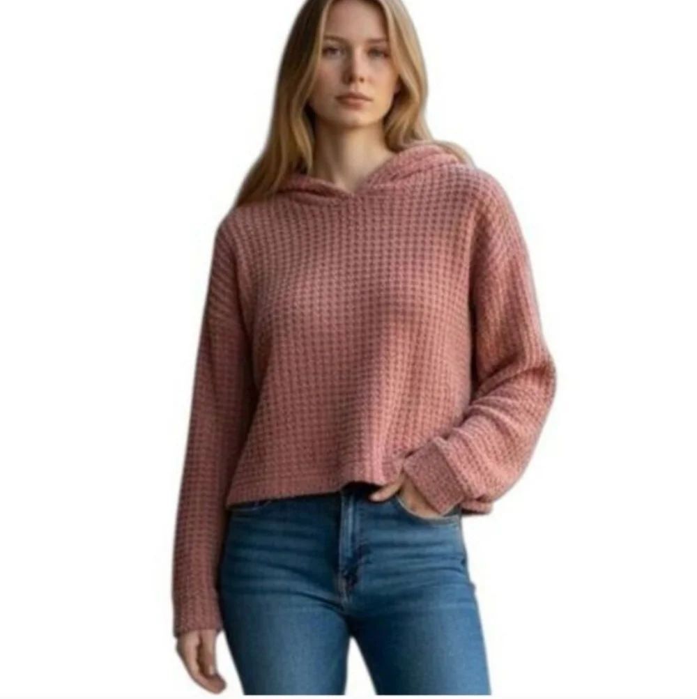 OLD NAVY DUSTY PINK CROPPED HOODIE SZ.M EUC.